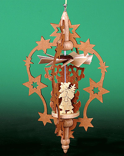 Seiffen Weihnachtshaus - Hängepyramide Sternenrahmen Weihnachtsmann - Bild 1