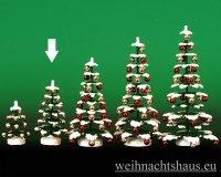 Seiffen Weihnachtshaus - Puppenstuben Baum grün mit Schnee und Kugeln ca. 8cm - Bild 1