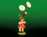 Seiffen Weihnachtshaus - Sommerhutblumenmädchen 11 cm Gänseblume - Bild 1