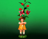 Seiffen Weihnachtshaus - Sommerhutblumenkind Mädchen 17 cm Fuchsie Neuheit 2021 - Bild 1