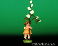 Seiffen Weihnachtshaus - Sommerhutblumenmädchen 11 cm Maikätzchen/ Hubrig Blumenkind - Bild 1