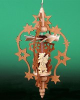 Seiffen Weihnachtshaus - Hängepyramide Sternenrahmen Weihnachtsmann - Bild 1