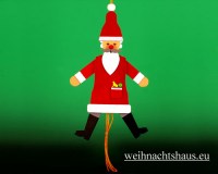 Seiffen Weihnachtshaus - Hampelmann-aus-Holz Weihnachtsmann - Bild 1