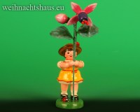 Seiffen Weihnachtshaus - Sommerhutblumenmädchen 11 cm Fuchsie NEU 2021 - Bild 1