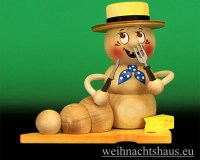 Räuchermann Käse Käsewurm Geschenk für Käseliebhaber Räucherwurm Erzgebirge Käse-Rudi