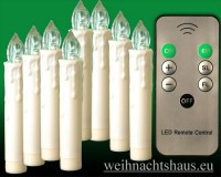 Seiffen Weihnachtshaus - .LED Batteriekerzen 12 Kerzen-Set mit Fernbedienung - Bild 1