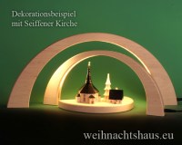 Schwibbogen modern LED ohne Figuren Lichterbogen moderne Schwibbögen leer selbst Bestücken Seiffen Erzgebirge Werksverkauf sale Seiffener Kirche