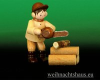 Romy Thiel Figuren Neuheiten Figur Waldmann Kettensaege aus dem Erzgebirge