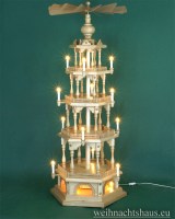 Seiffen Weihnachtshaus - Weihnachtspyramide 138 cm Pyramide elektrisch beleuchtet 5 Stock ohne Figuren leer - Bild 1