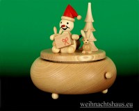 Seiffen Weihnachtshaus - <!--01-->Spieldose Erzgebirge Kugelschneemann rote Mütze - Bild 1