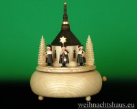 Seiffen Weihnachtshaus - <!--01-->Spieldose Erzgebirge Kurrende mit dunkler Seiffener Kirche - Bild 1