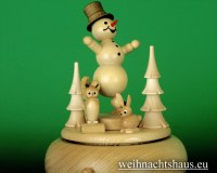Seiffen Weihnachtshaus - <!--01-->Spieldose Erzgebirge Kugelschneemann Eisläufer - Bild 2