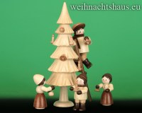 Seiffen Weihnachtshaus - Erzgebirge Winterkinder natur Weihnachtsbaum schmücken - Bild 2