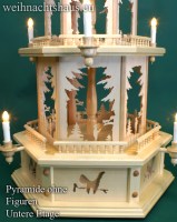Seiffen Weihnachtshaus - Weihnachtspyramide 100 cm Pyramide mit elektrischer Beleuchtung  ohne Figuren - ohne Bestueckung - Bild 3
