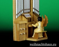 Orgel mit Engel Erzgebirge aus Holz Kuhnert Langrockengel natur Orgelorchester Engelorchester Orchesterorgel Seiffen Kuhnerts