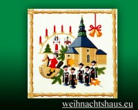 Servietten Erzgebirge  Weihnachtsservietten Seiffener Kirche Adventservietten erzgebirgische Serviette Tischservietten