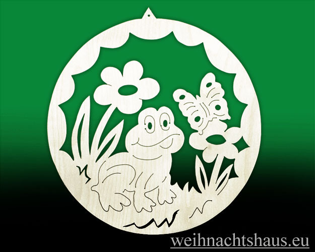 Seiffen Weihnachtshaus - Fensterbild neutral Wetterfrosch - Bild 1