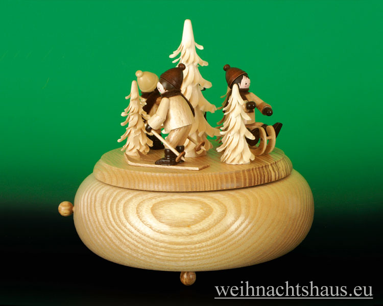 Spieldose Erzgebirge Thiel Winterkinder Spieldosen aus Holz Thiele Romy Seiffen Werksverkauf sale