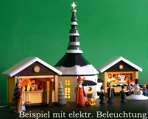 Seiffen Weihnachtshaus - Weihnachtsmarkt Metzgerstand 6 tlg. - Bild 3