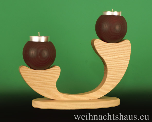 Schwibbogen modern Leer Teelicht Leuchter 2 flammig ohne Figuren leere Teelichte Kuhnert