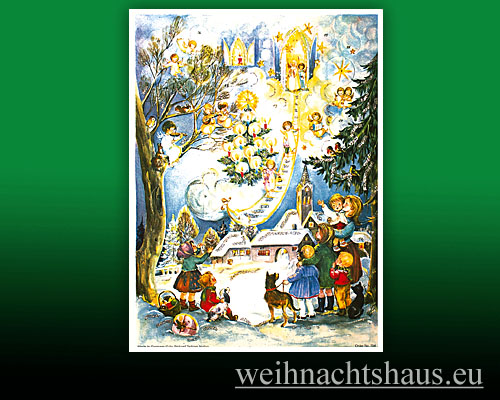 Seiffen Weihnachtshaus - Adventskalender 35cm Engeltreppe - Bild 1