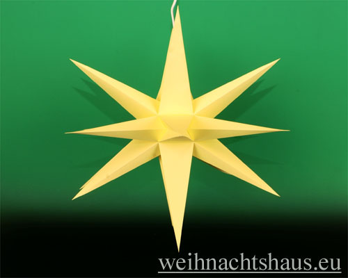 Stern beleuchteter Adventsstern gelb beleuchtet Erzgebirge Annaberger Weihnachtsstern Sterndekoration gelber Sterne Weihnachten Dekostern
