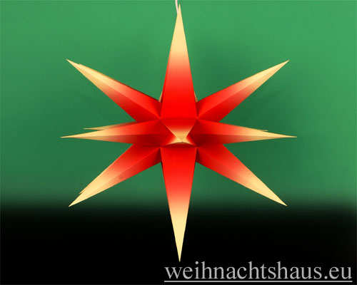 Sterne beleuchtet Stern Erzgebirge Adventstern Weihnachtsstern Sterne Faltstern  Papierstern Weihnachtssterne zweifarbig rot gelb Annaberg Annaberger Werksverkauf