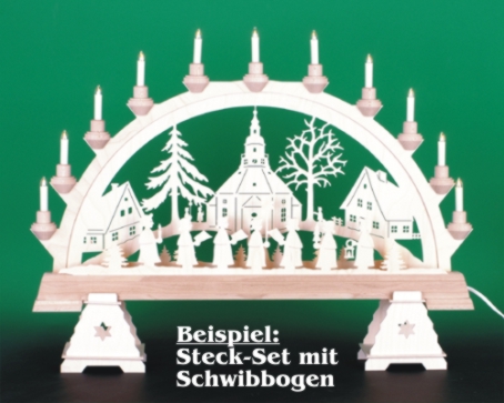 Seiffen Weihnachtshaus - Bank für Schwibbogen zum Zusammen-stecken - Bild 2