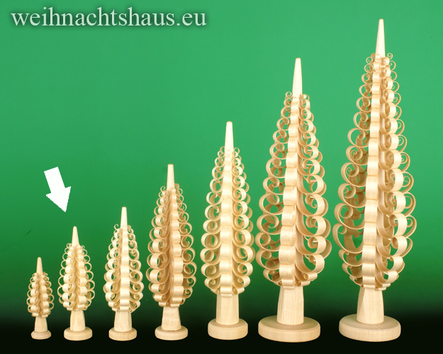 Seiffen Weihnachtshaus - Spanbaum-Erzgebirge mit gerollten Span 10 cm - Bild 1