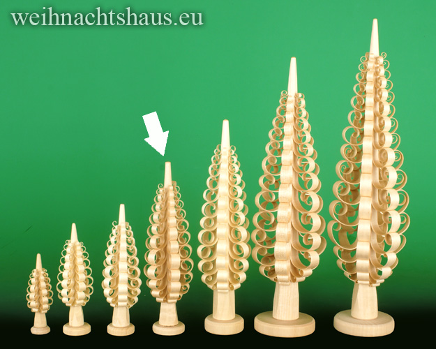 Seiffen Weihnachtshaus - Spanbaum-Erzgebirge mit gerollten Span 14 cm - Bild 1
