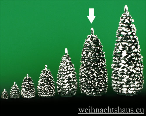 Seiffen Weihnachtshaus - Baum  mit Schnee aus Holz Erzgebirge 17 cm - Bild 1