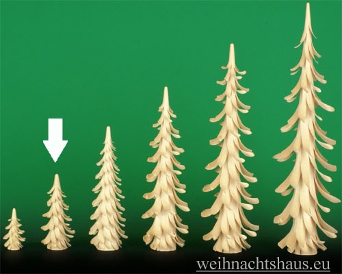 Seiffen Weihnachtshaus - Spanbaum ca.9cm Holz offener Baum Erzgebirge 9 cm - Bild 1