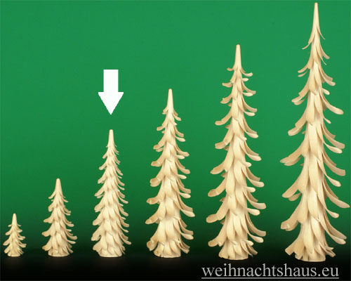 Seiffen Weihnachtshaus - Spanbaum Holz offener Span Erzgebirge 15 cm - Bild 1