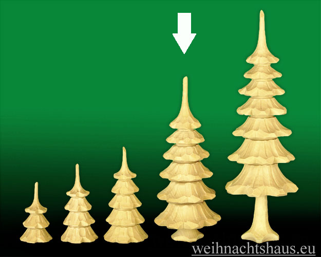 Seiffen Weihnachtshaus - Baum aus Holz geschnitzt Erzgebirge Kerben 14,0cm - Bild 1