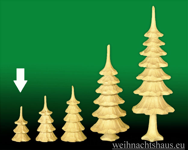 Seiffen Weihnachtshaus - Baum aus Holz Erzgebirge geschnitzt Kerben  5cm - Bild 1