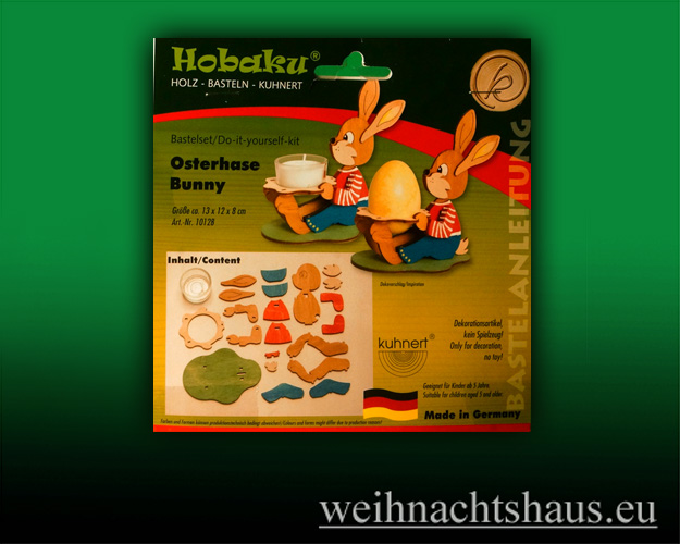 Basteln Ostern Kinder Bastel Oster Kind Osterhase Ostereier Bastelsätze Bastelsatz Bausatz Erzgebirge  Teelichthalter online kaufen  Osterhäschen