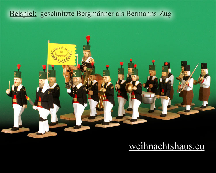 Seiffen Weihnachtshaus - Bergmann geschnitzt aus Holz Dirigent - Bild 2