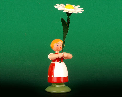 Seiffen Weihnachtshaus - Wiesenblumenkind 11cm Margerite - Bild 1