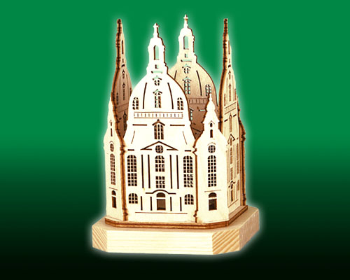 Seiffen Weihnachtshaus - Teelichtleuchter  Frauenkirche hohe Ausführung - Bild 1