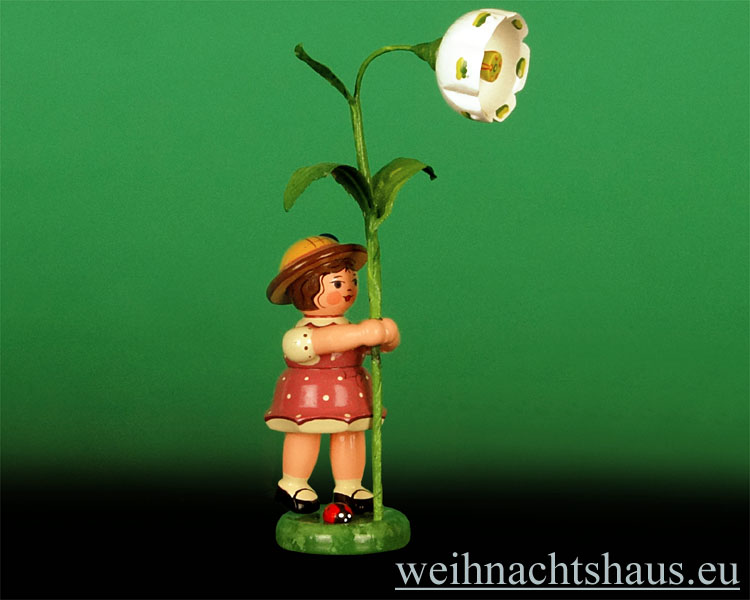 Seiffen Weihnachtshaus - Sommerhutblumenmädchen 11 cm Märzenbecher NEU 2014 - Bild 2