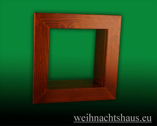 Seiffen Weihnachtshaus - Wandrahmen-Kastenrahmen braun Rahmen aus Holz    B 24 x H 24 cm - Bild 1