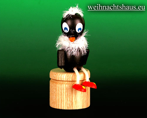 Seiffen Weihnachtshaus - Drückfigur aus Holz Pittiplatsch Spielzeug - Bild 1
