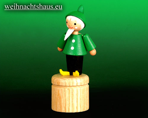 Seiffen Weihnachtshaus - Drückfigur aus Holz Sandmann Spielzeug zum Drücken - Bild 1