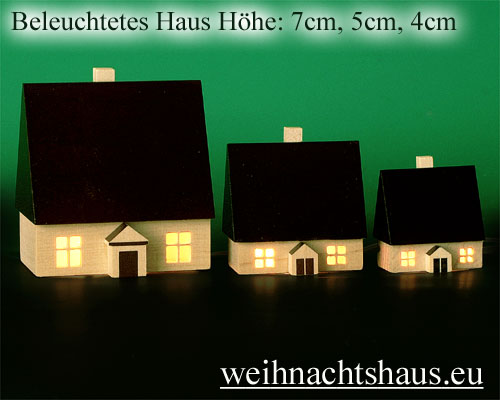 Seiffen Weihnachtshaus - Haus zum Beleuchten 4,5 cm dunkel - Bild 3