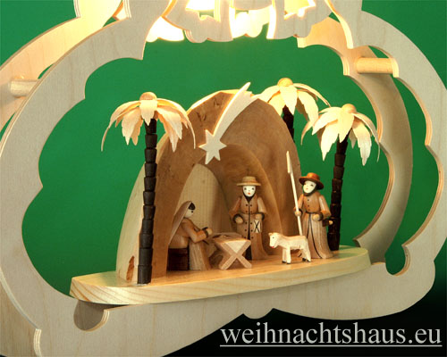 Fensterdekoration Erzgebirge Weihnacht Krippe beleuchtet Fensterbild Holz Geburt  elektrisches beleuchtetes Holzfensterbild Christi Geburt Deko Weihnachtsdeko