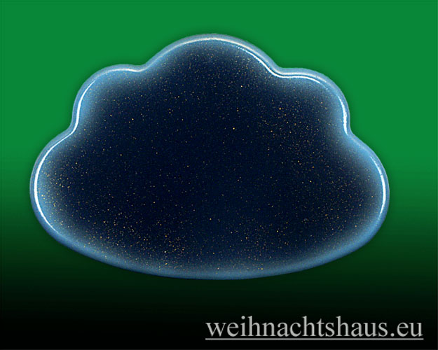 Seiffen Weihnachtshaus - Wolke farbig 1stufig blau  22x15cm - Bild 1