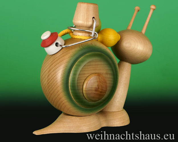 Seiffen Weihnachtshaus - <!--11-->Räucherschnecke Erzgebirge Brauseschnecke - Bild 2