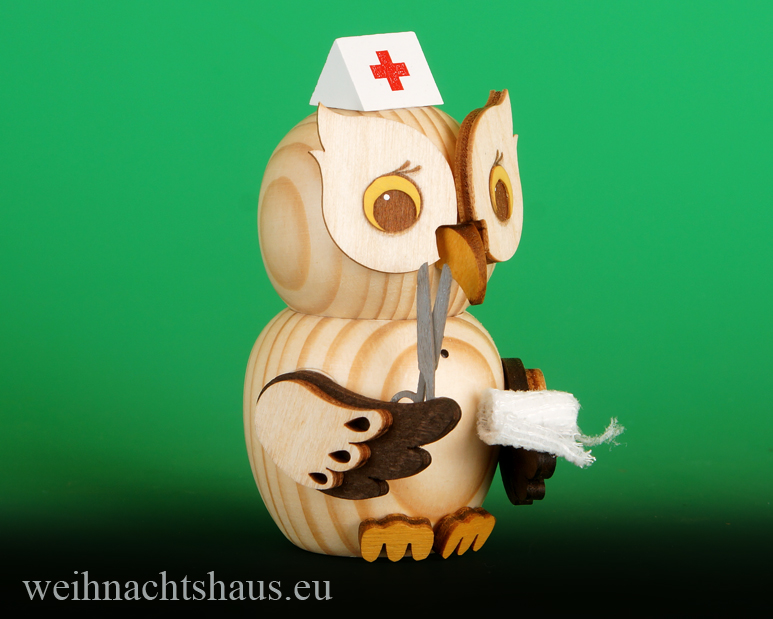 Eule Neuheit 2025 Kuhnert Eulen aus Holz Krankenschwester 