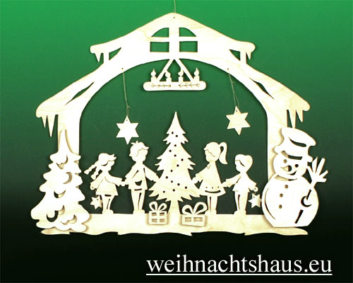 Seiffen Weihnachtshaus - Fensterbild Weihnacht Weihnachtsfreude - Bild 1