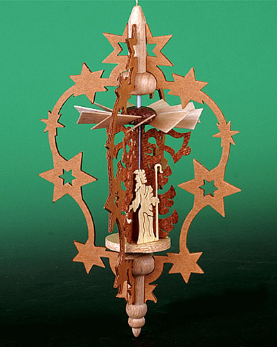 Seiffen Weihnachtshaus - Hängepyramide Sternenrahmen Christi Geburt - Bild 1